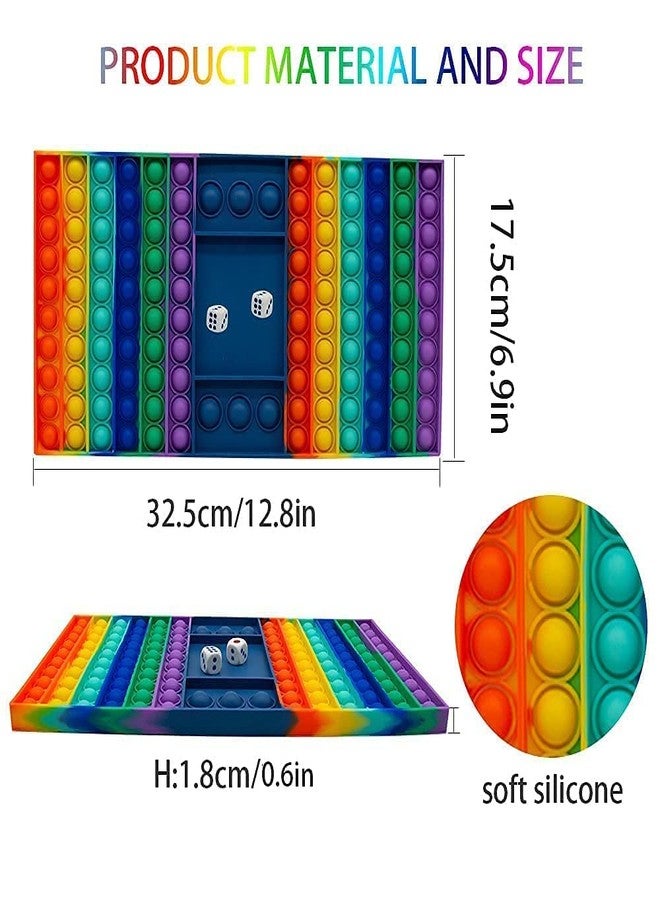 Fovrtye Big Size Pop Game Fidget Toy Silicone Bubble Rainbow Chess Board Push Popping Sound Popper Sensory Toys for Child Interactive Jumbo Stress Anxiety Relief Toy(Multi Color) - Image 5